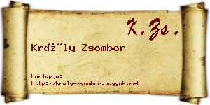 Krály Zsombor névjegykártya